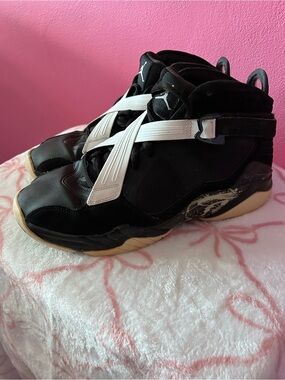 Air Jordan Mens Black and White High-Top Basketball Shoes